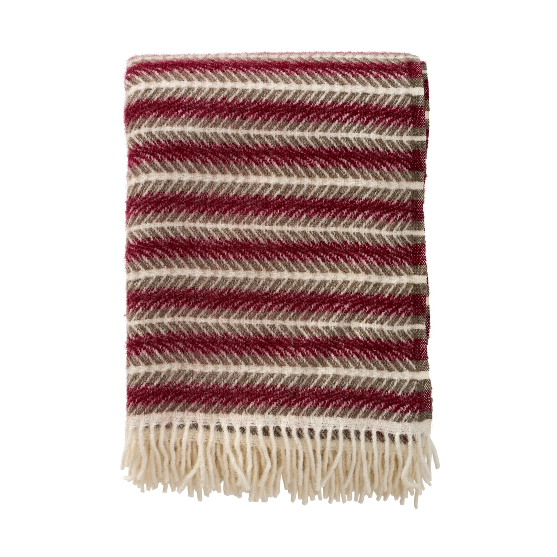 Manta de lana Oscar 130x200 cm, Multi burgundy Klippan Yllefabrik