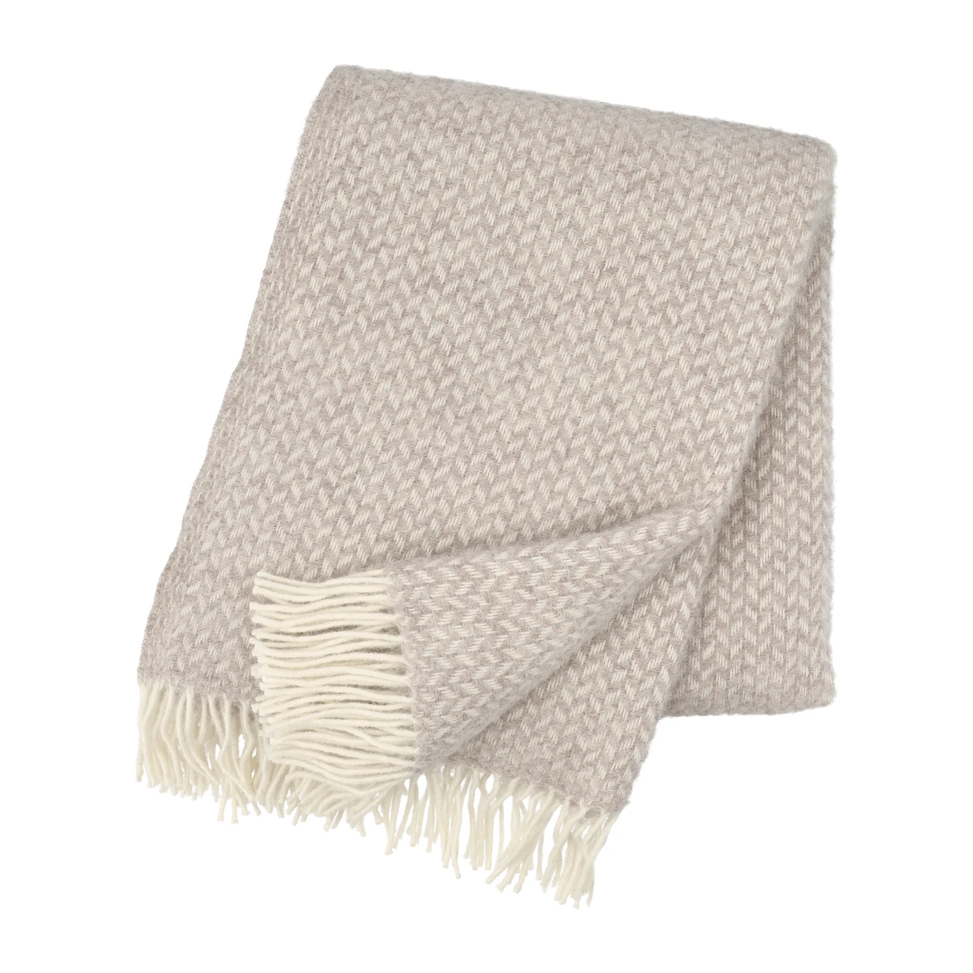 Manta de lana Polka, Beige Klippan Yllefabrik