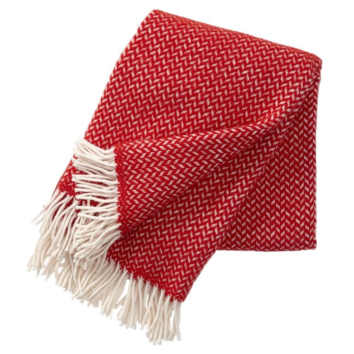 Manta de lana Polka - rojo - Klippan Yllefabrik