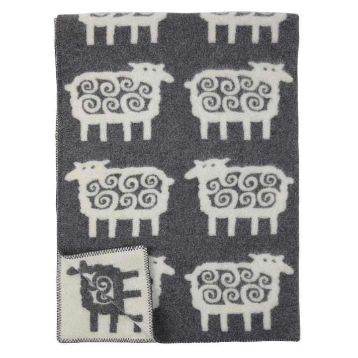 Manta de lana Sheep - gris, 130 x 180 cm - Klippan Yllefabrik