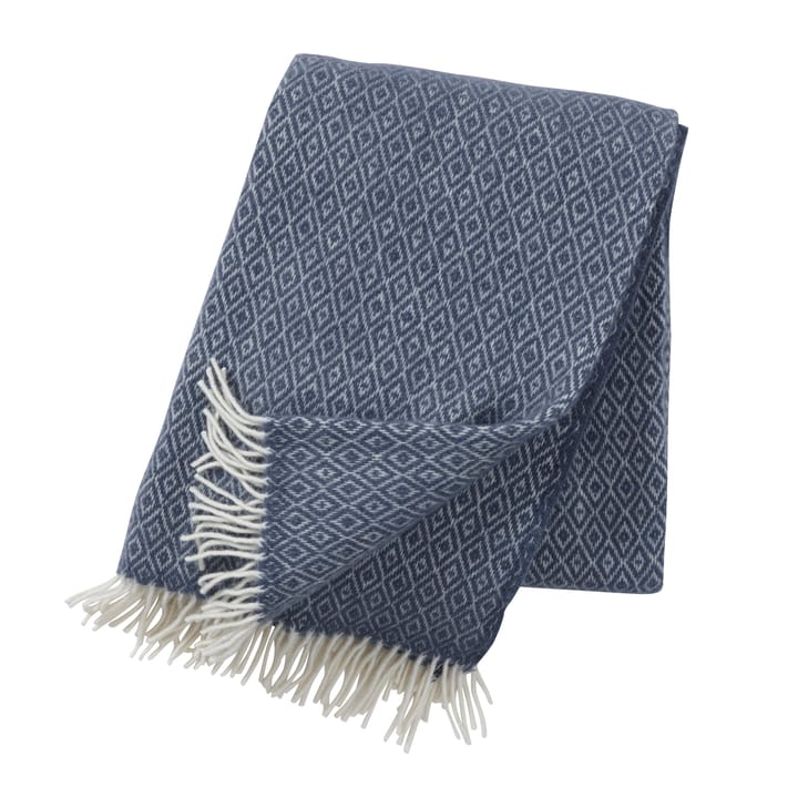 Manta de lana Stella - azul humo - Klippan Yllefabrik