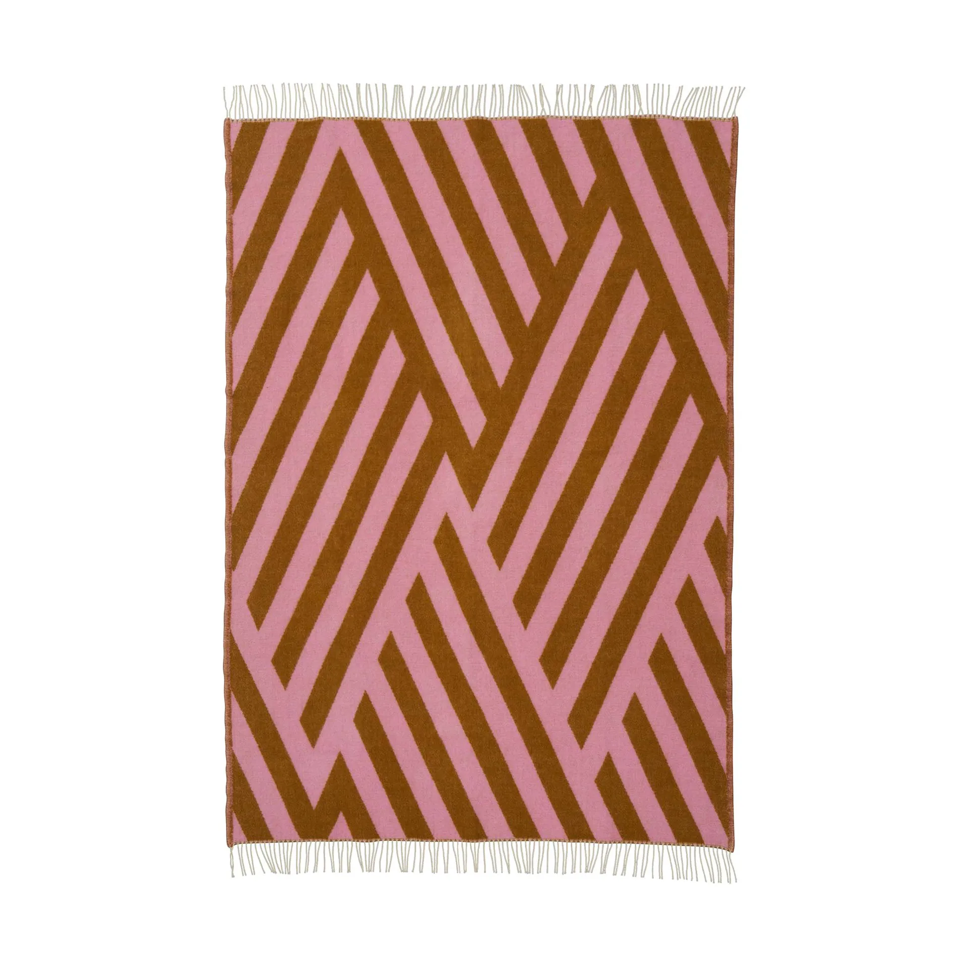 Manta de lana Tangent 130x200 cm, Pink-carmel Klippan Yllefabrik