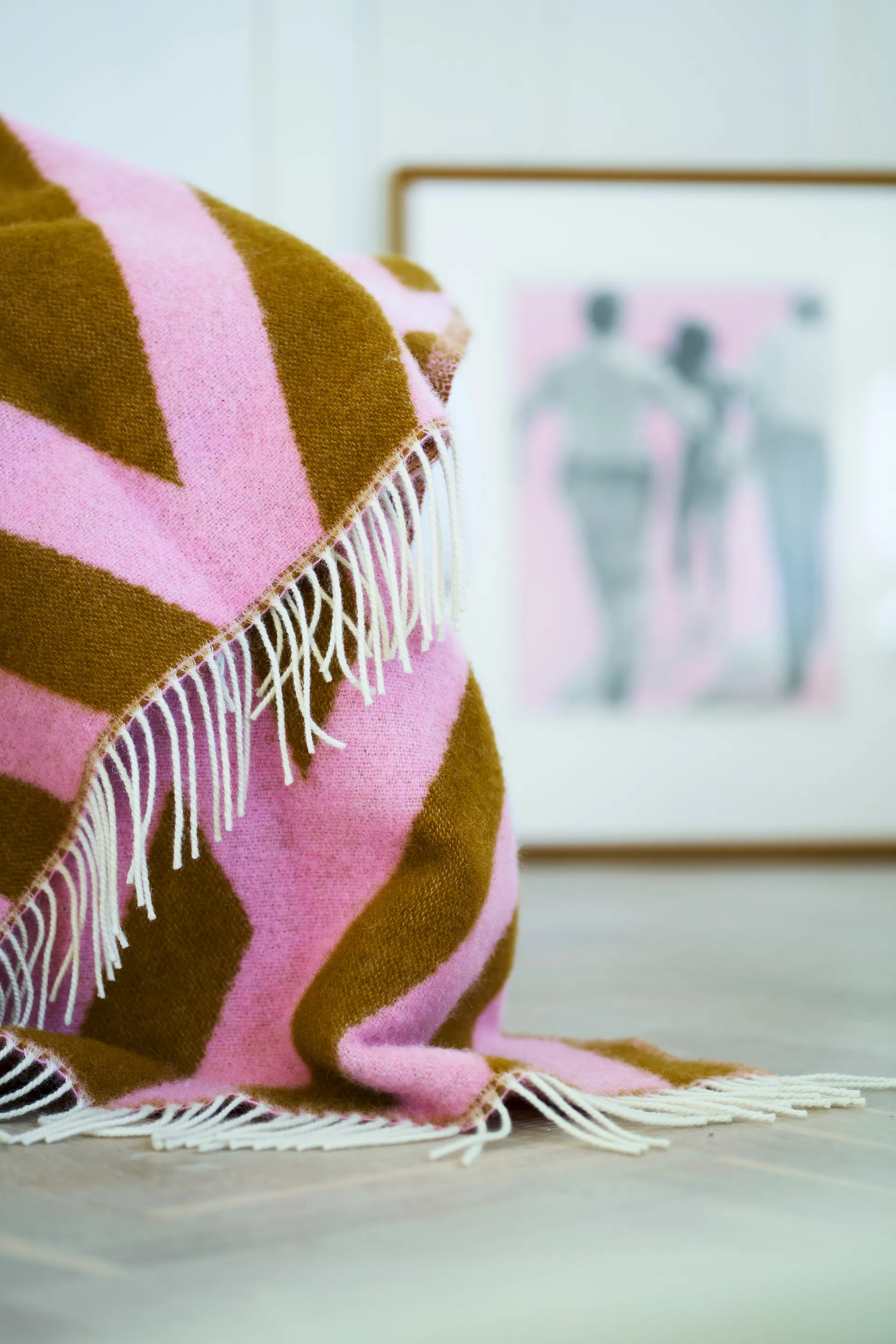 Manta de lana Tangent 130x200 cm, Pink-carmel Klippan Yllefabrik