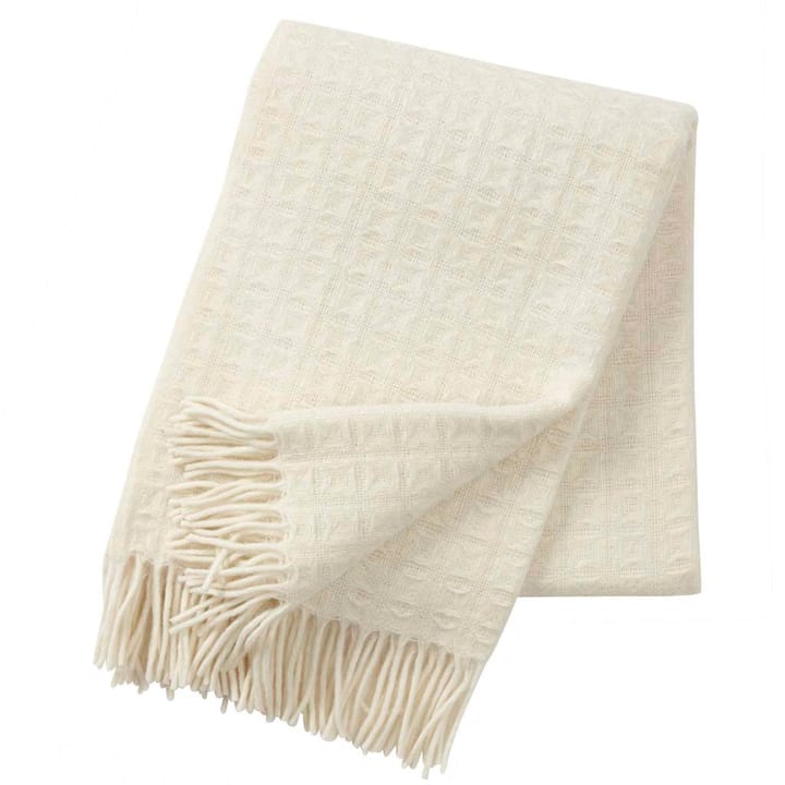 Manta de lana Twist - blanco natural - Klippan Yllefabrik