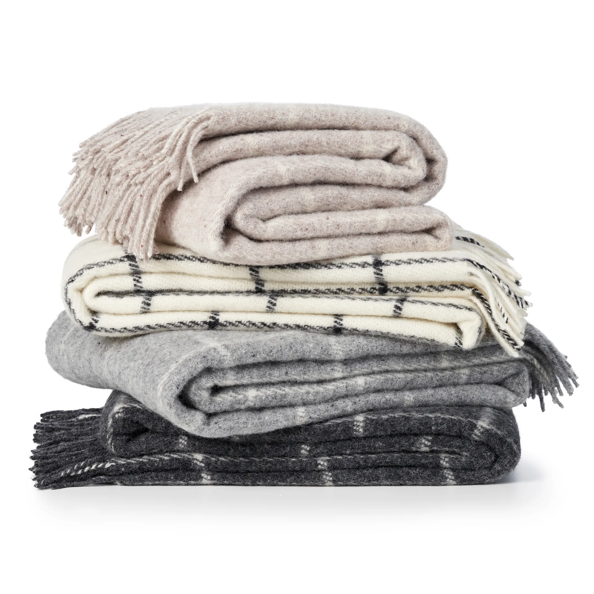 Manta de lana Vinga, Beige Klippan Yllefabrik