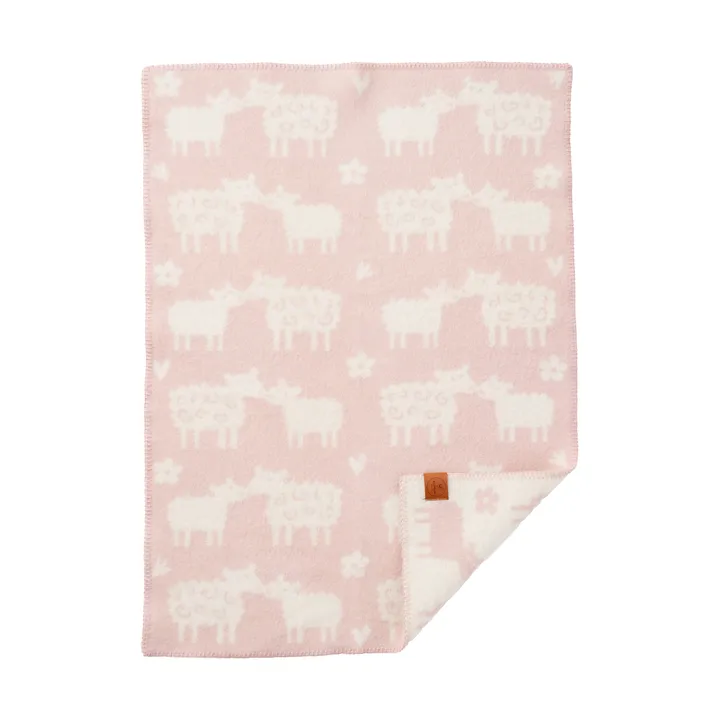 Manta infantil Bää lana - Soft pink, 65x90 cm - Klippan Yllefabrik