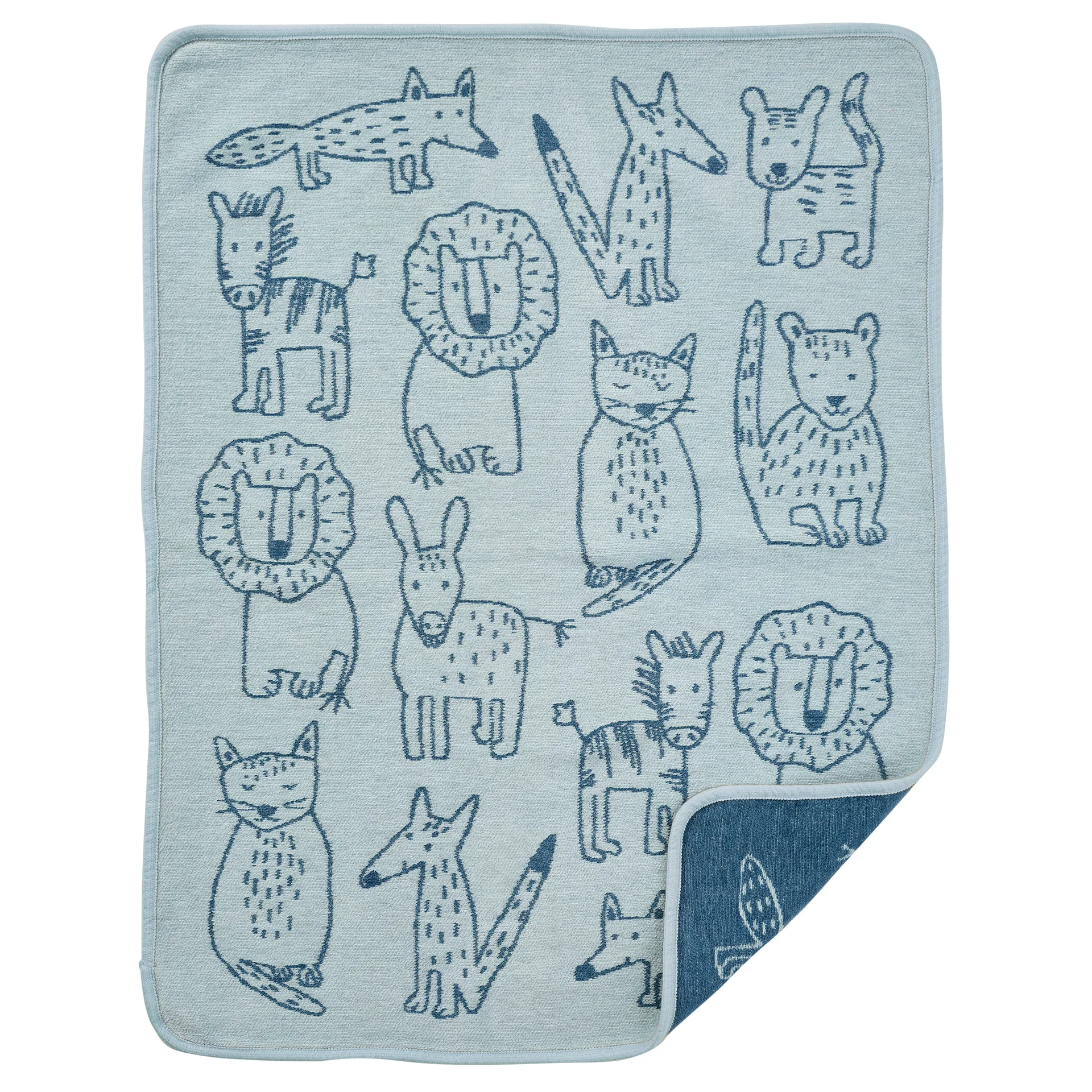 Manta infantil Buddies 70x90 cm, Azul Klippan Yllefabrik