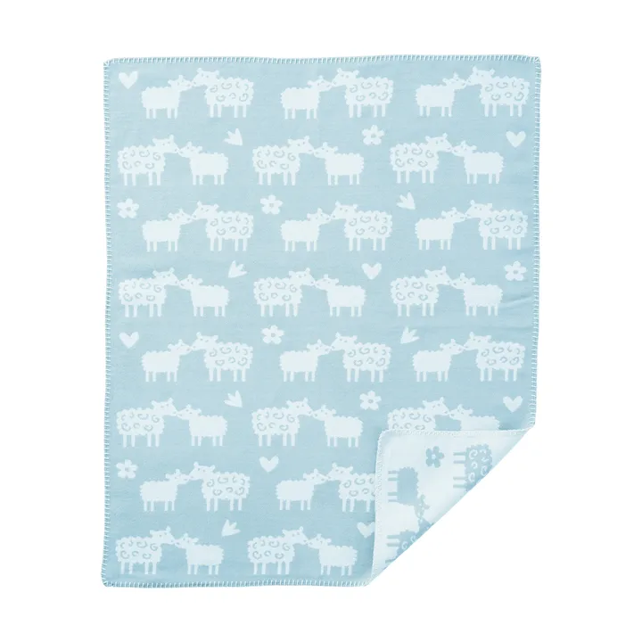 Manta infantil de algodón Bää - Light blue, 70x90 cm - Klippan Yllefabrik