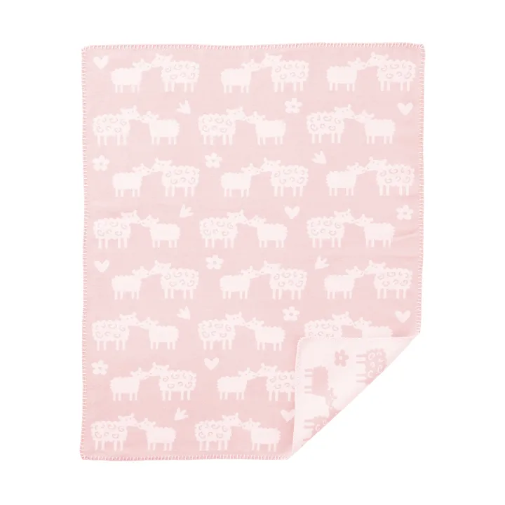 Manta infantil de algodón Bää - Soft pink, 70x90 cm - Klippan Yllefabrik
