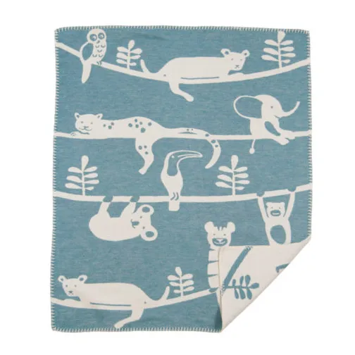 Manta infantil Siesta, petrol Klippan Yllefabrik