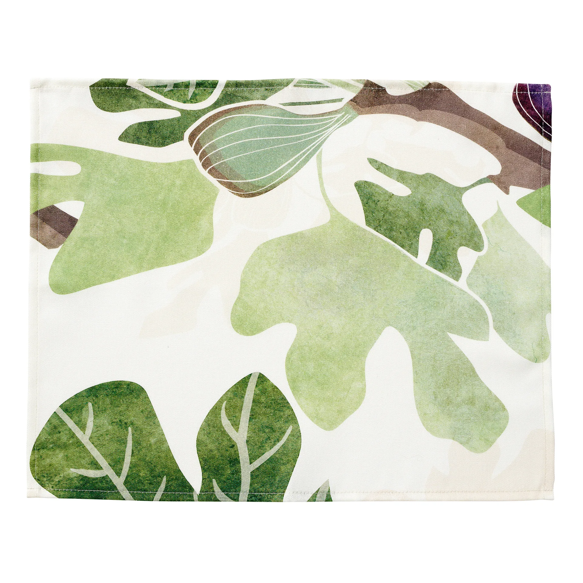 Mantel individual Figs, verde-blanco Klippan Yllefabrik