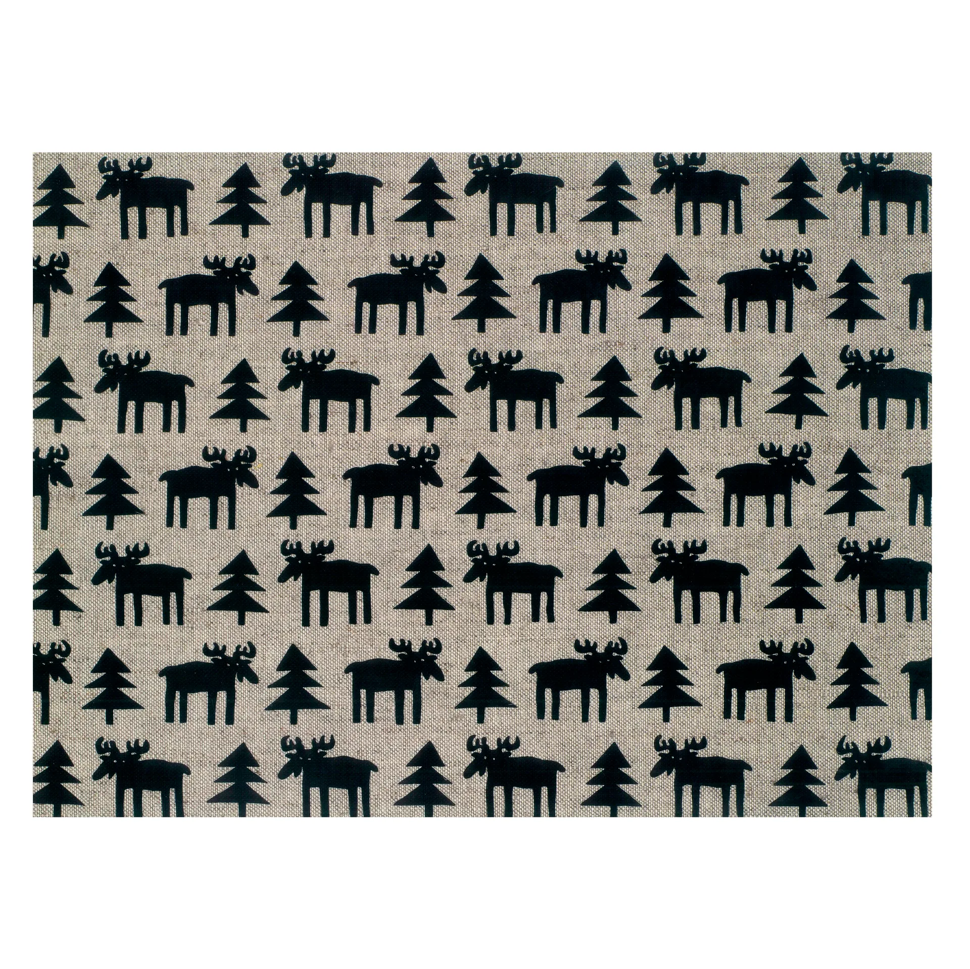 Mantel individual Moose, beige-negro Klippan Yllefabrik