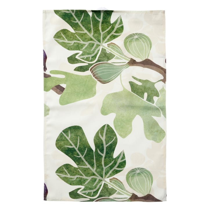 Paño de cocina Figs - verde-blanco - Klippan Yllefabrik