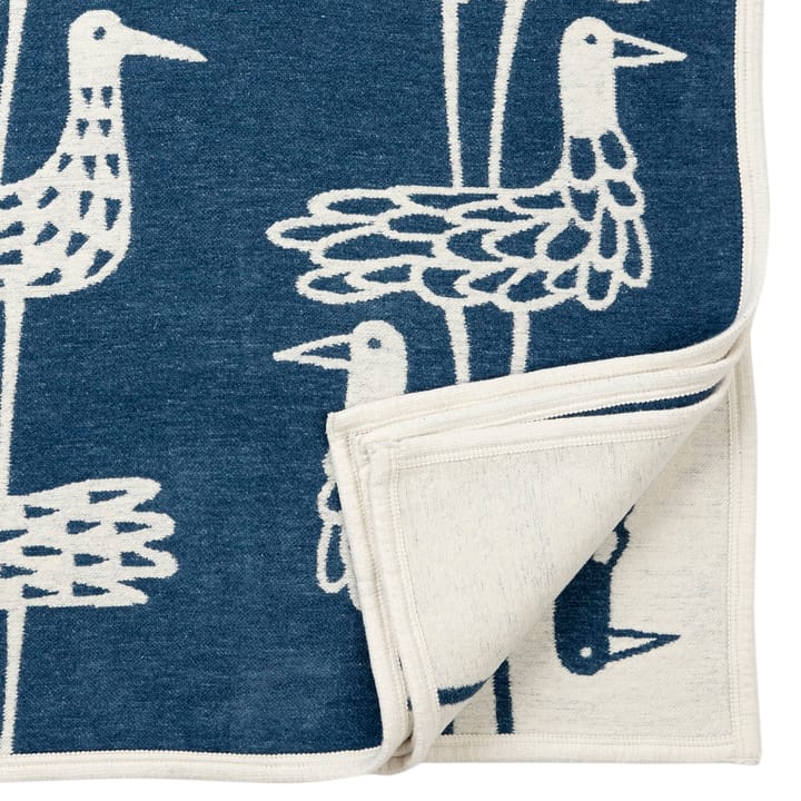 Plaid chenilla Shore Birds, azul Klippan Yllefabrik