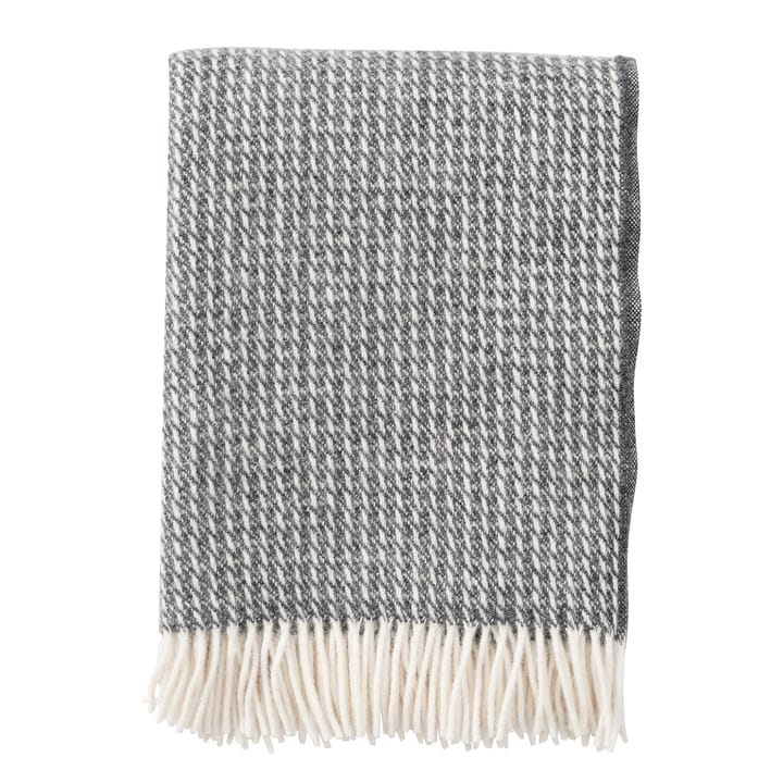 Plaid de lana Line - gris oscuro - Klippan Yllefabrik