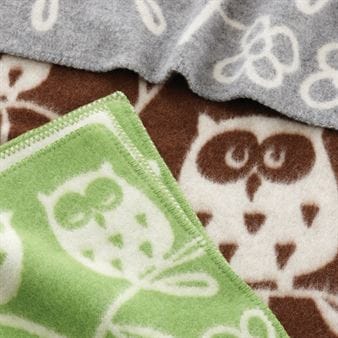 Plaid infantil Tree Owl, gris claro Klippan Yllefabrik