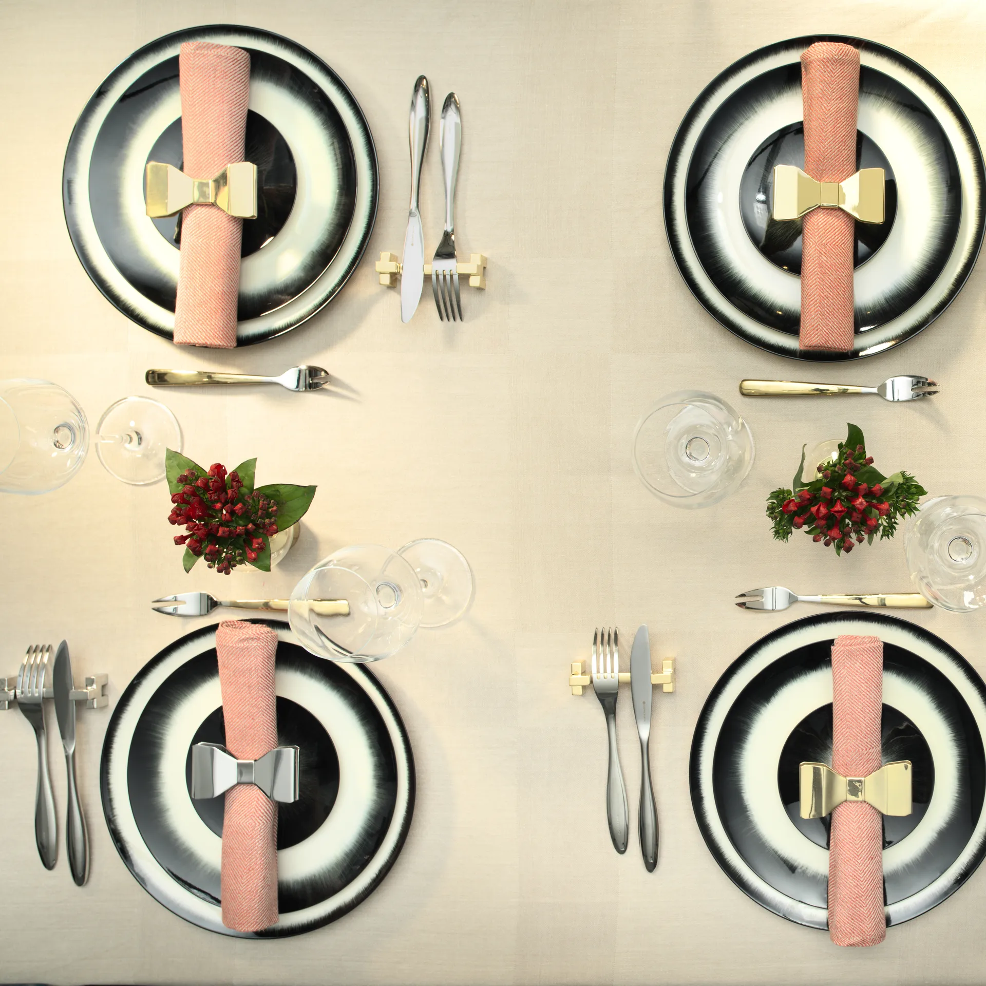 2 Anillos servilleteros Bowie, Acero inoxidable KLONG