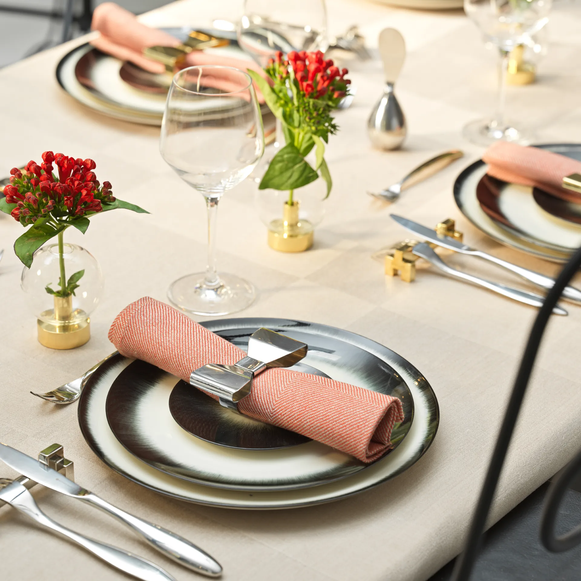 2 Anillos servilleteros Bowie, Acero inoxidable KLONG