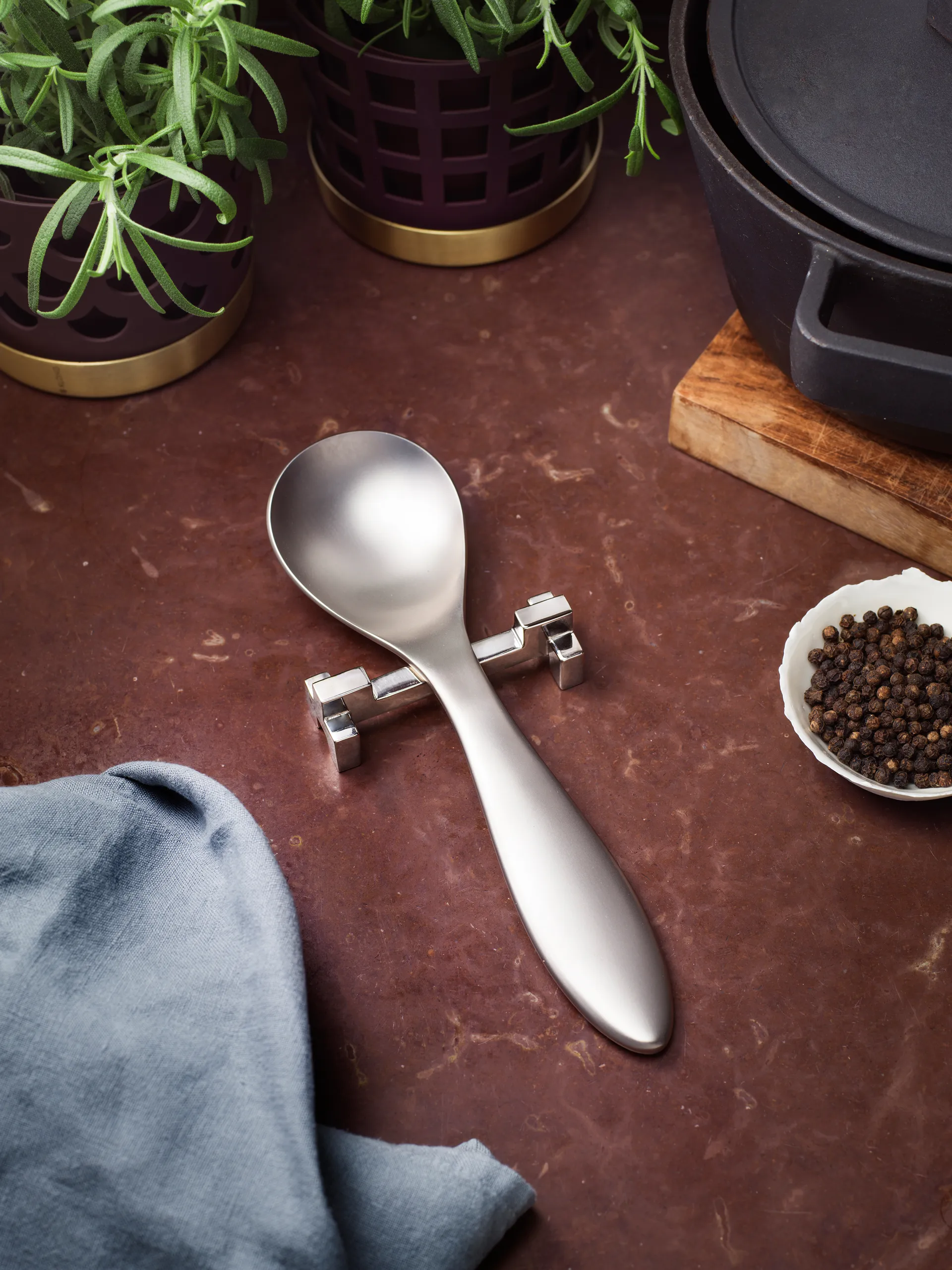 2 Soportes para cubiertos Signe, Níquel KLONG