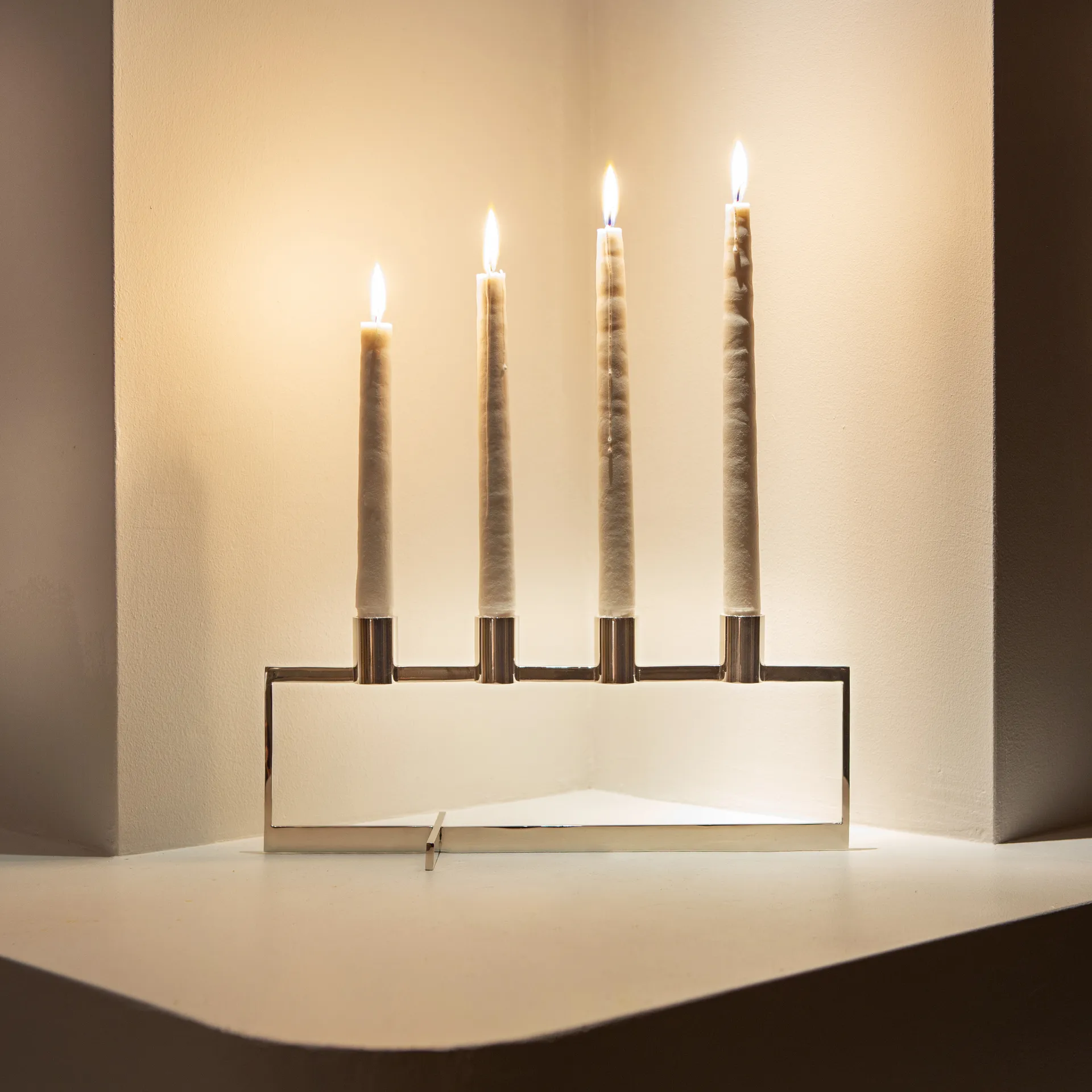 Candelabro de Adviento Anno Domini, acero inoxidable KLONG