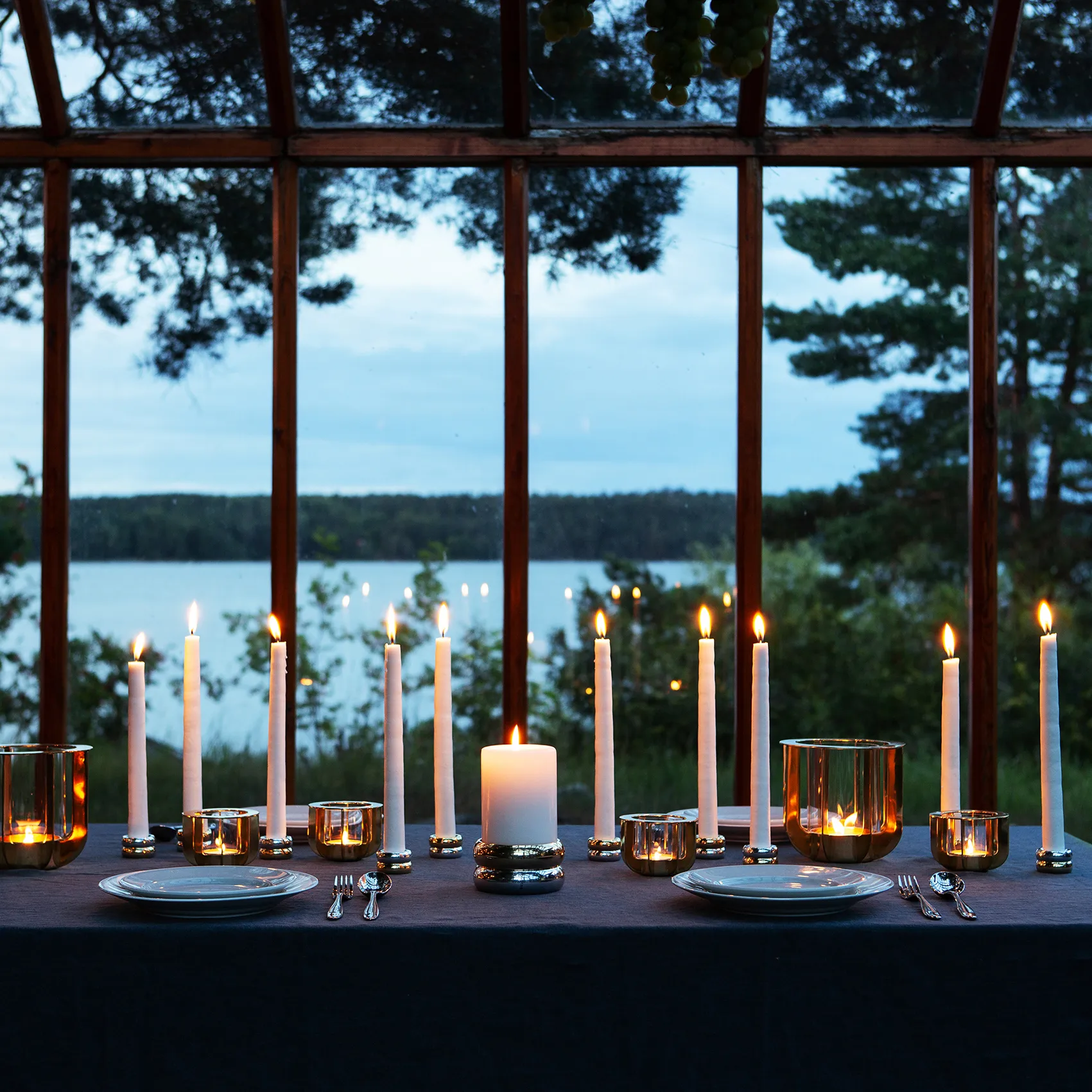 Candelabro Marriage Duo 2 piezas, latón-plata KLONG