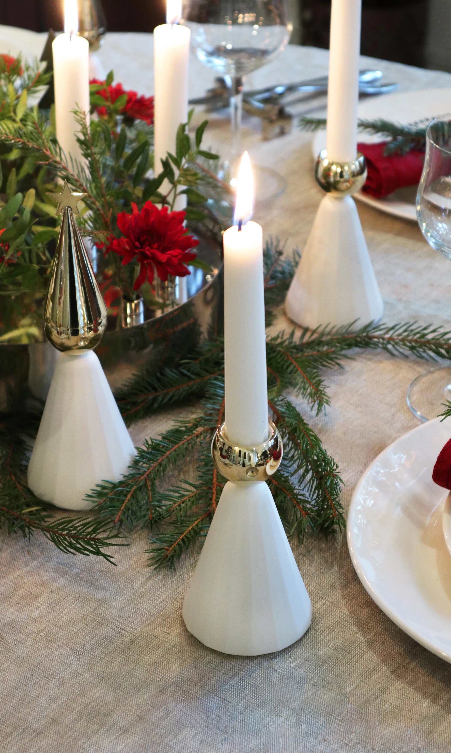 Candelabro Soprano, Blanco-latón KLONG