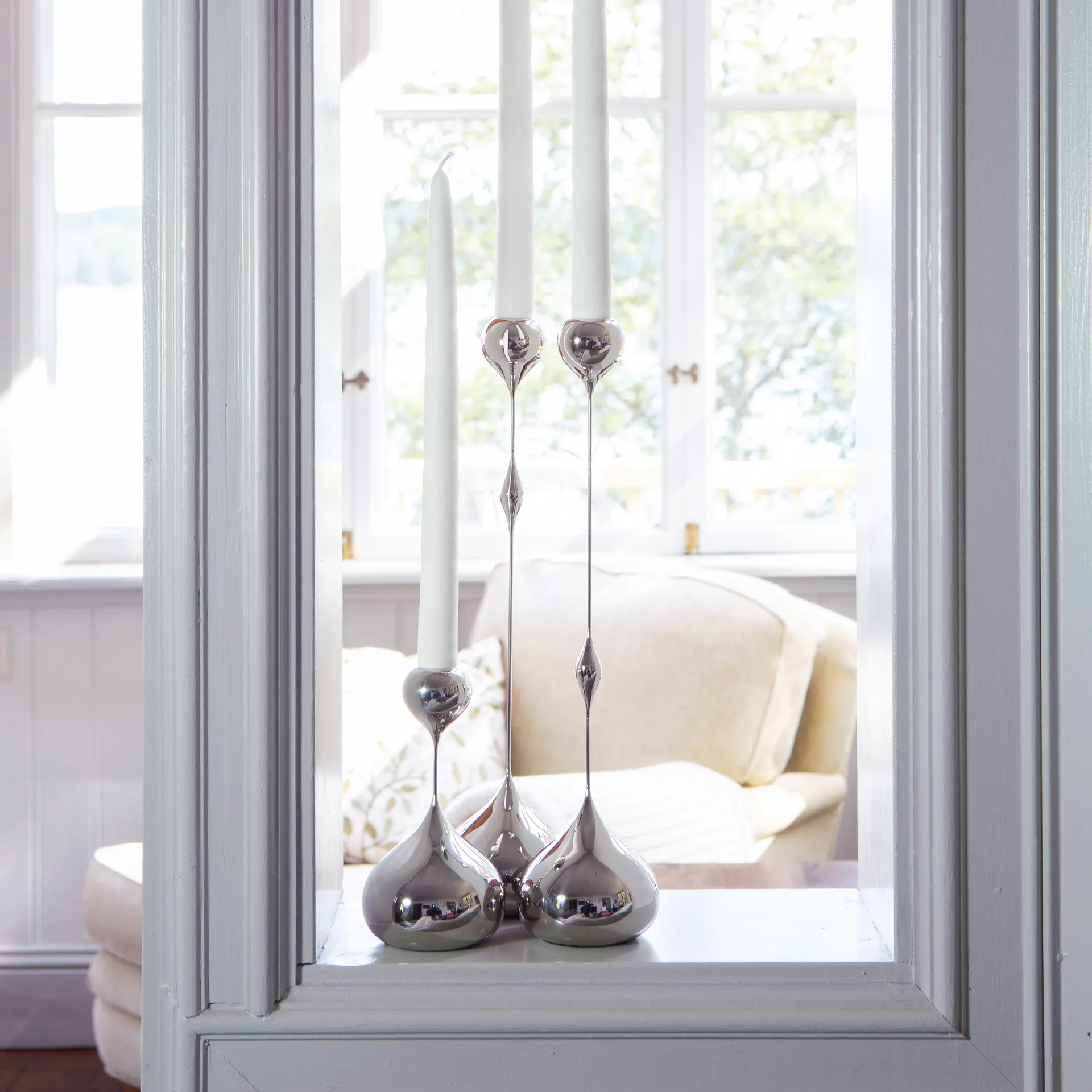 Candelabro Tender Candelabro alto, Níquel KLONG