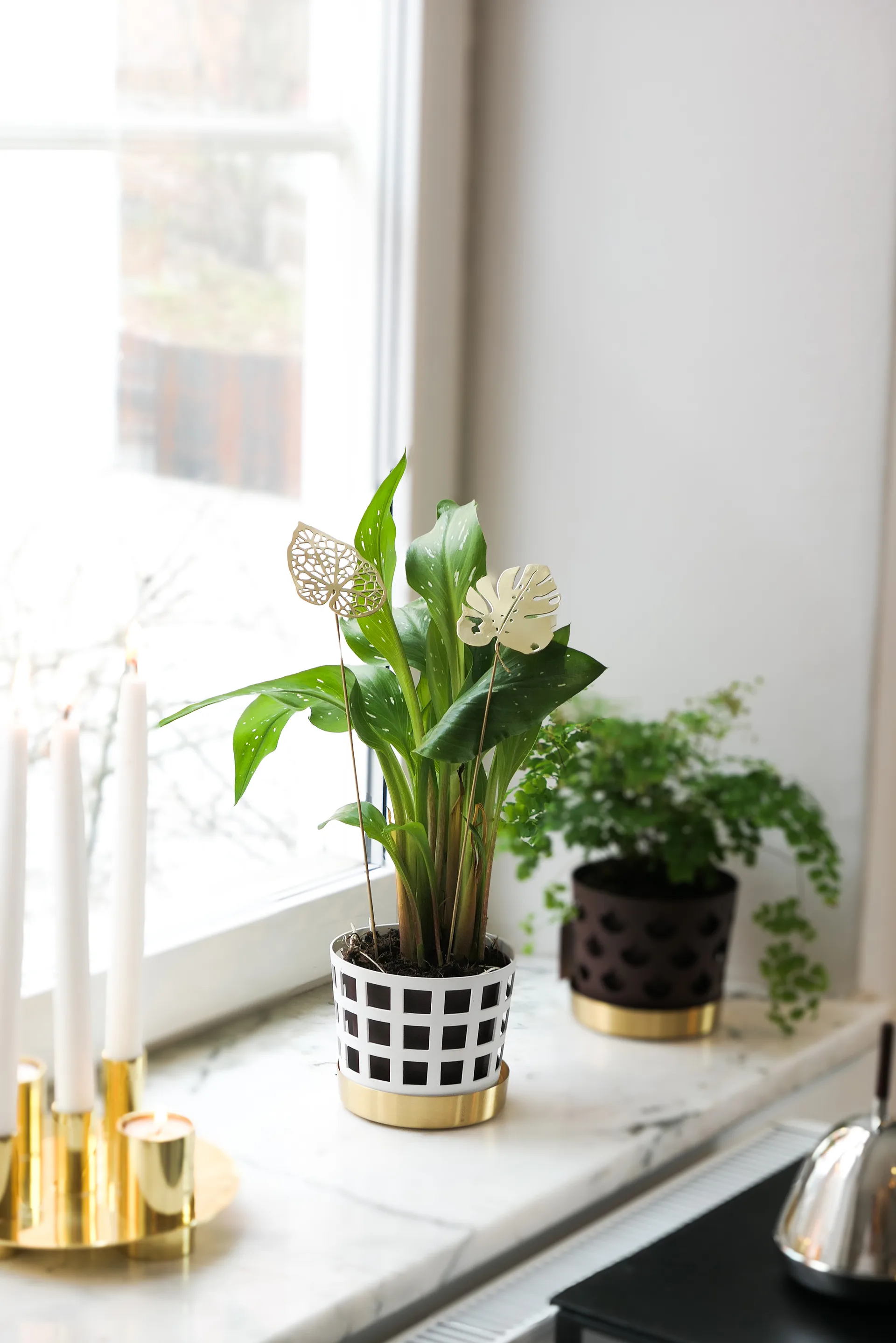 Decoración Brass leaves, set de 2, Water KLONG