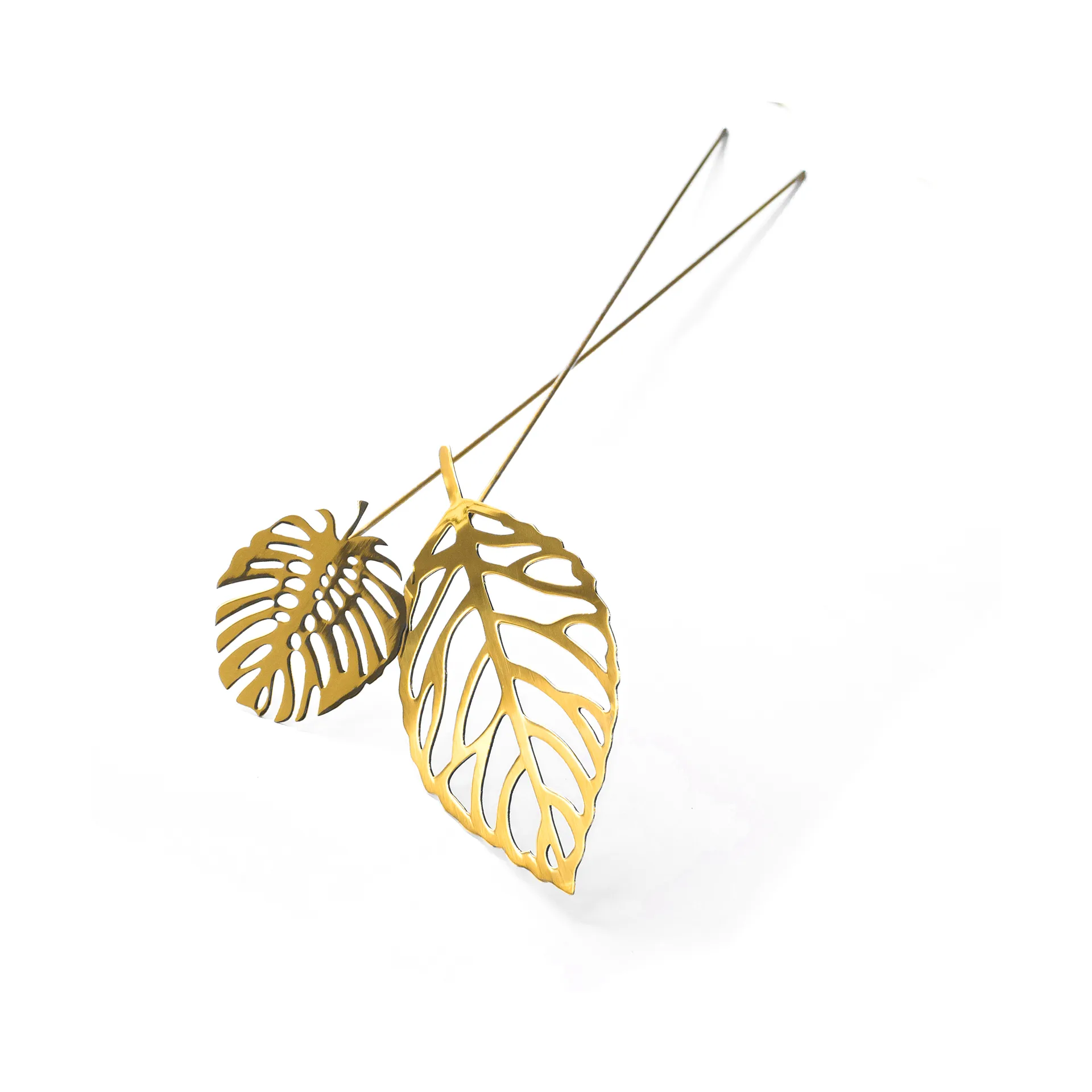 Decoración Brass leaves, set de 2, Wood KLONG