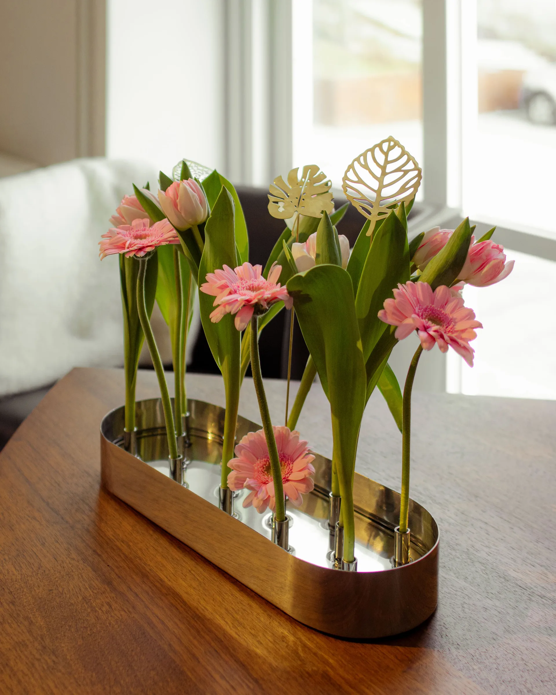 Decoración Brass leaves, set de 2, Wood KLONG