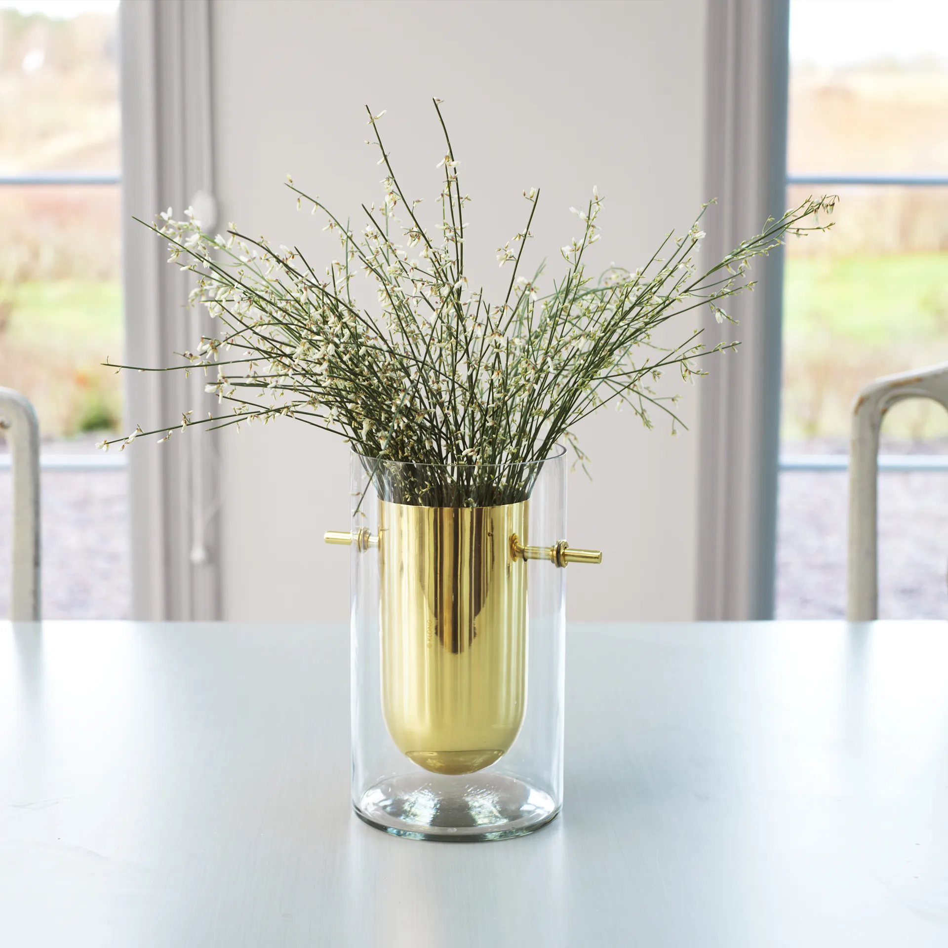 Jarrón Alba cilíndrico, Latón KLONG