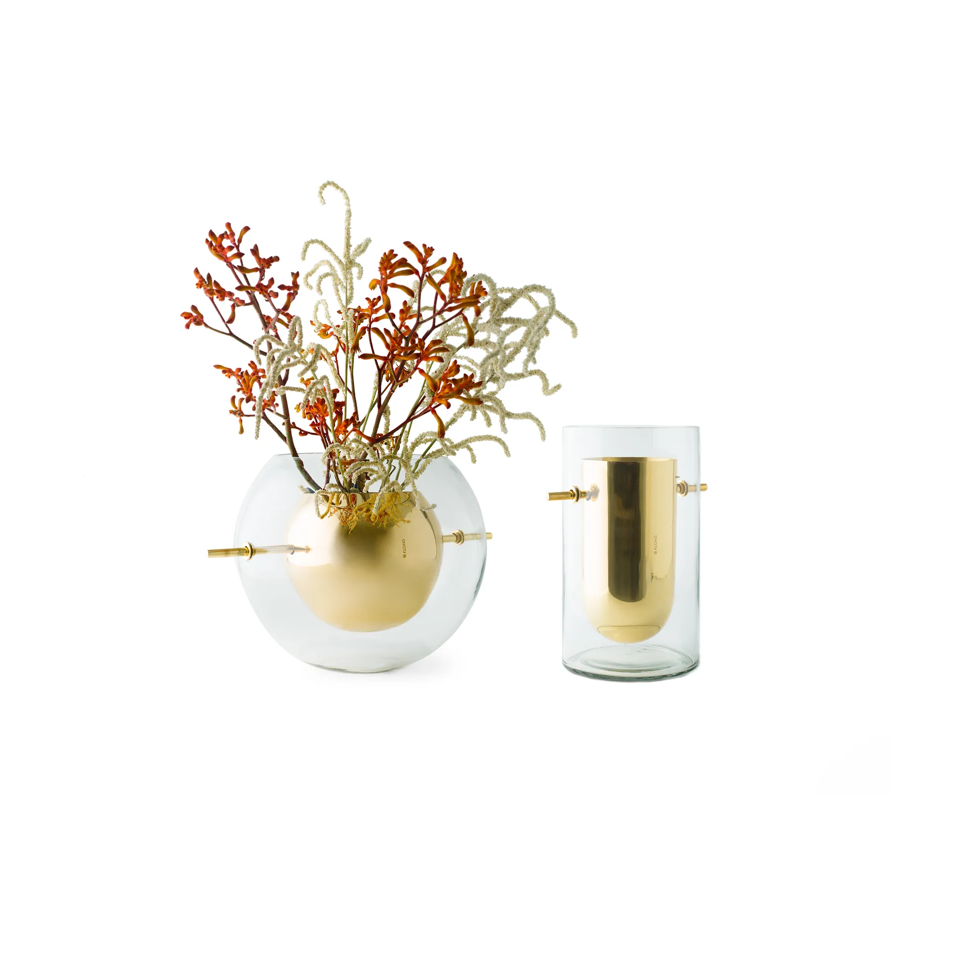 Jarrón Alba redondo, Latón KLONG