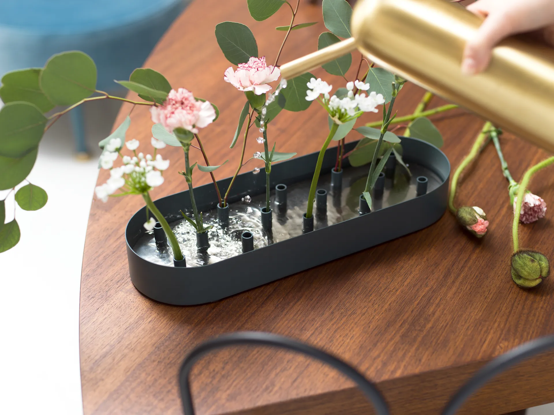 Jarrón Jubel multifuncional 45x14 cm, Steel-blue KLONG