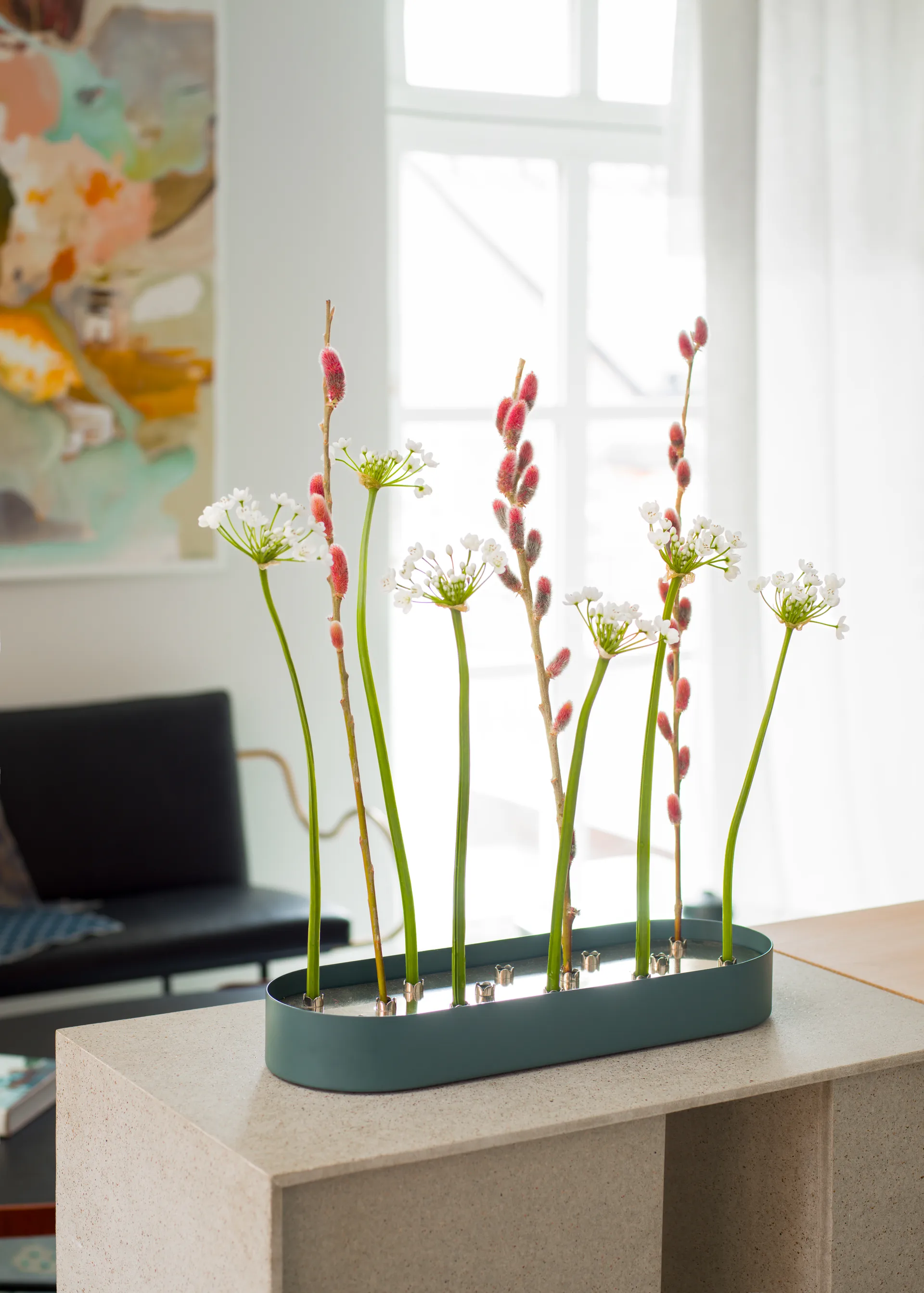 Jarrón Jubel multifuncional 45x14 cm, Steel-blue KLONG