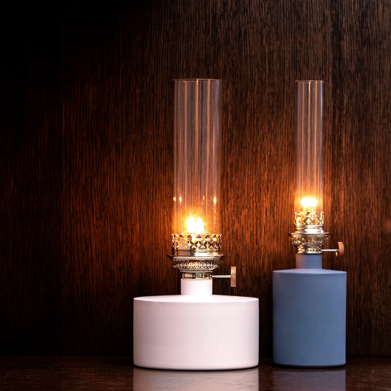 Lámpara de parafina Patina, pequeña, azul KLONG