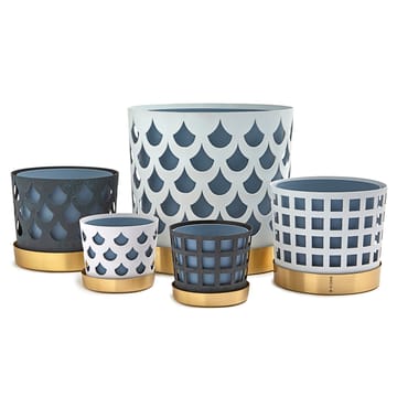 Maceta Trio drop, mediana Ø18 cm - azul - KLONG