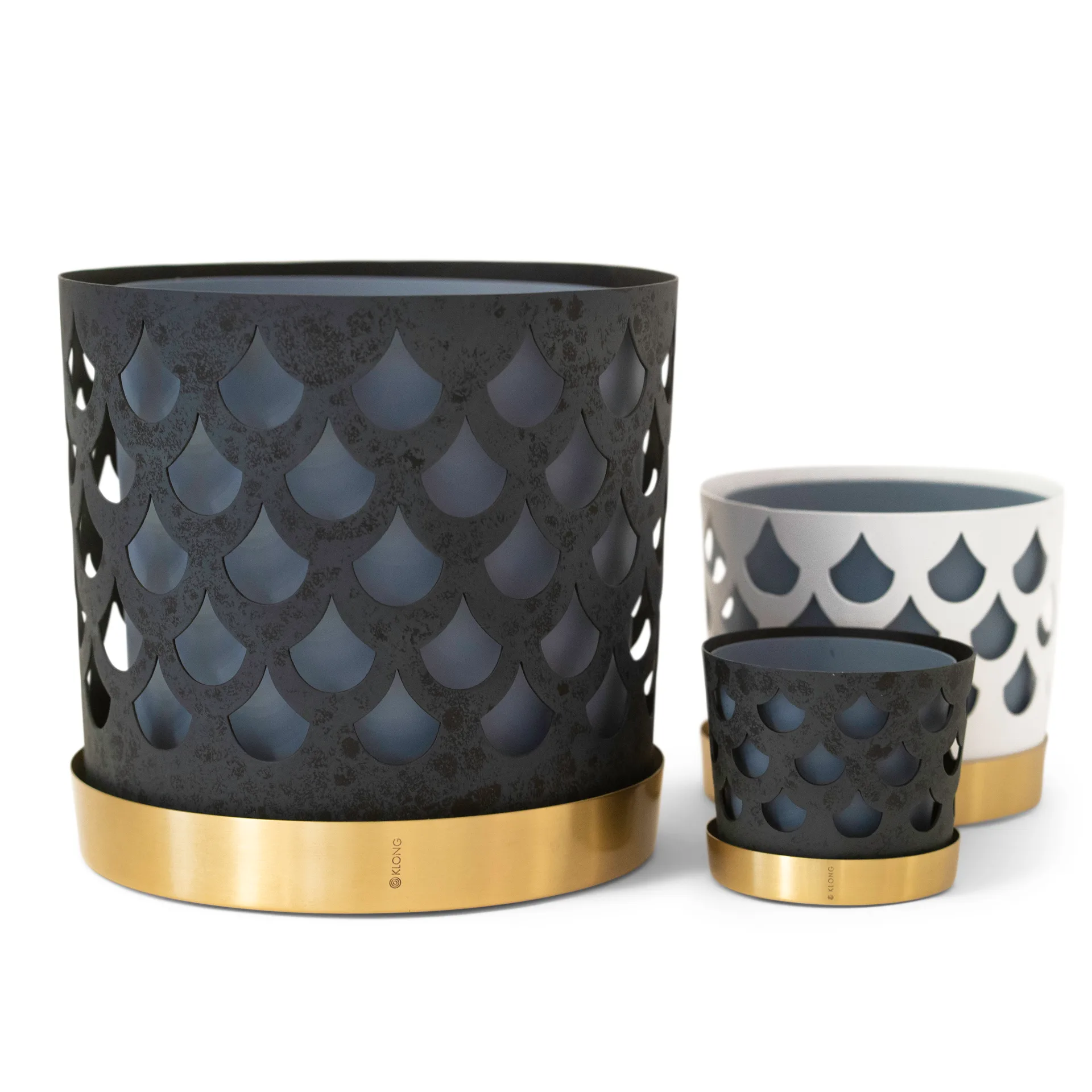 Maceta Trio drop, pequeña Ø12 cm, azul KLONG