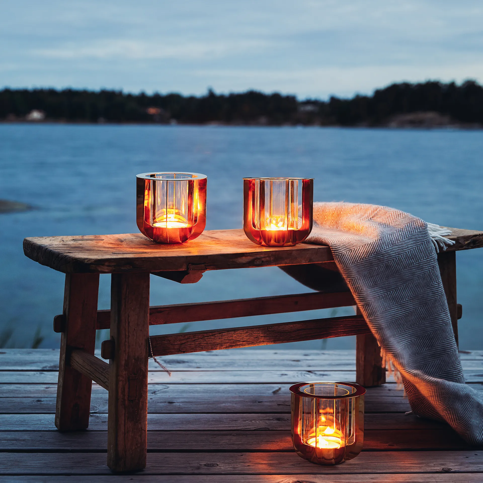 Portavelas Jazz, latón KLONG