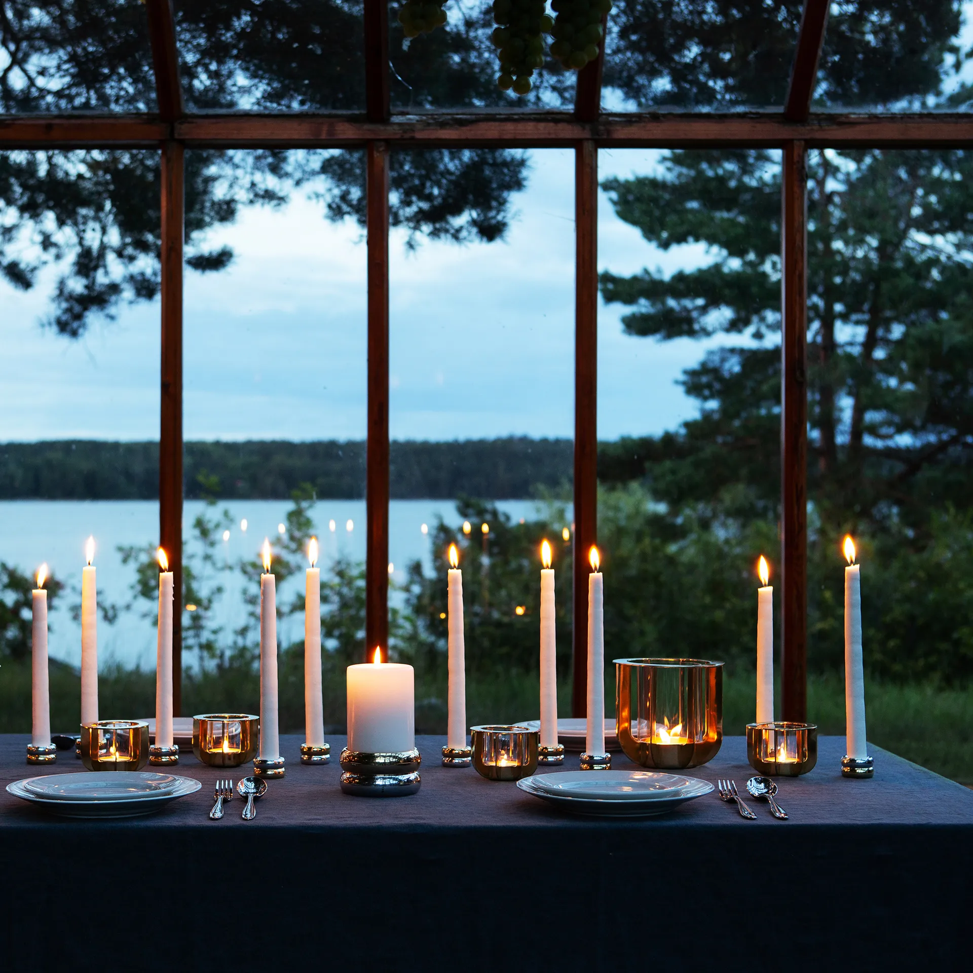 Portavelas Jazz, latón KLONG