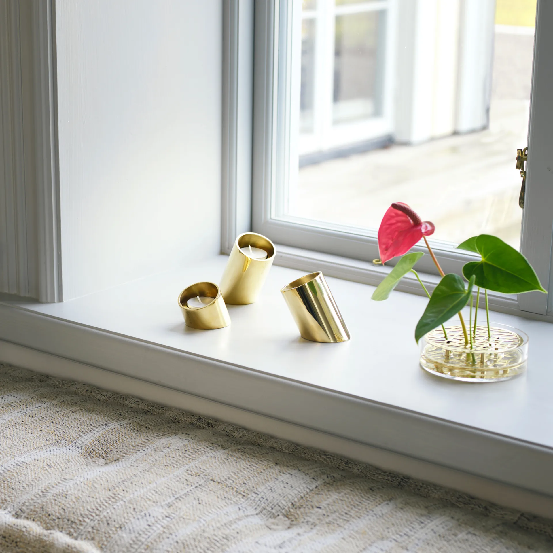 Set de 3 portavelas Tipp, Latón KLONG