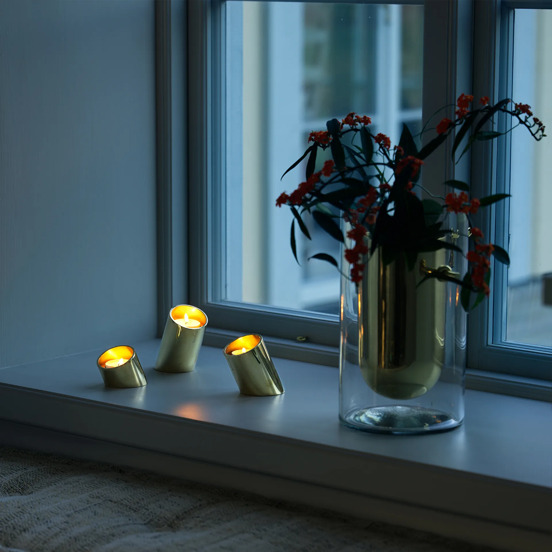 Set de 3 portavelas Tipp, Latón KLONG