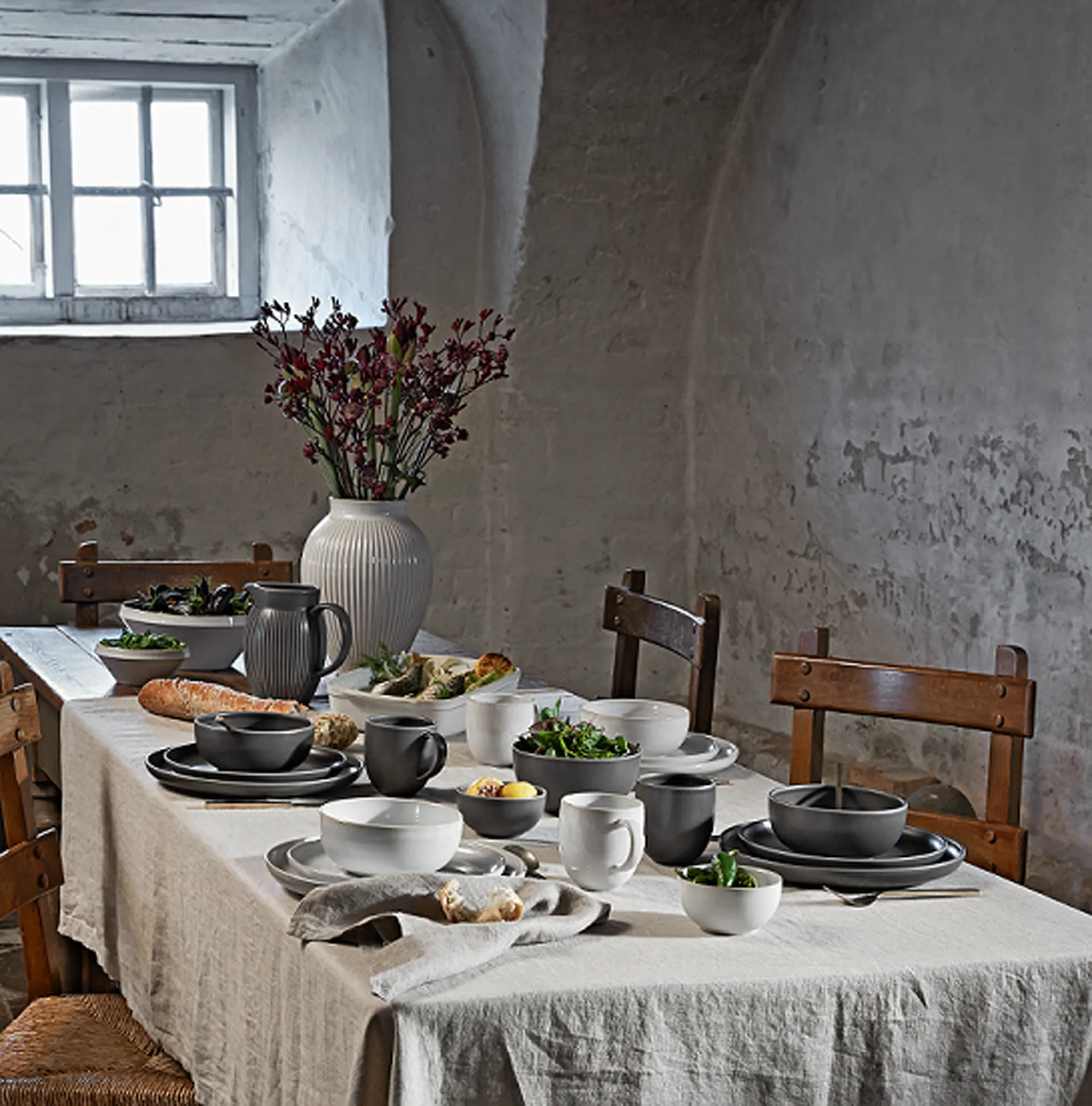 2 Platos hondos Tavola Ø15 cm, gris Knabstrup Keramik