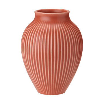 Jarrón acanalado Knabstrup 12,5 cm - Coral - Knabstrup Keramik