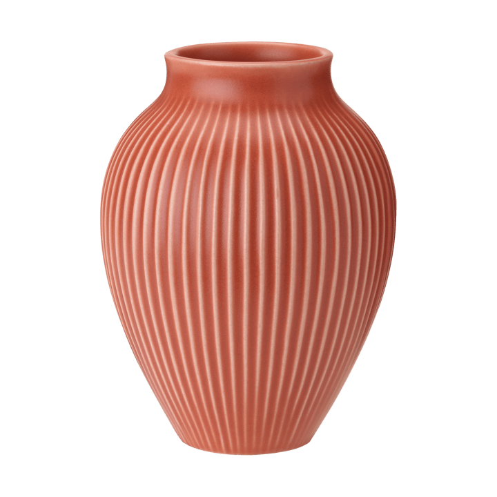 Jarrón acanalado Knabstrup 12,5 cm, Coral Knabstrup Keramik