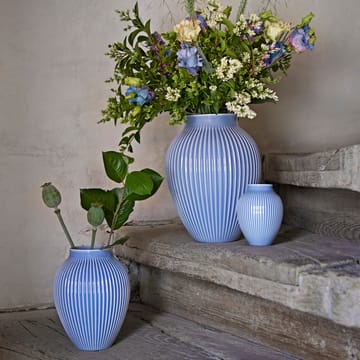 Jarrón acanalado Knabstrup 20 cm - Azul lavanda - Knabstrup Keramik
