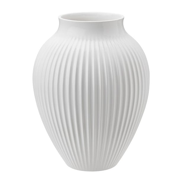 Jarrón acanalado Knabstrup 20 cm - Blanco - Knabstrup Keramik