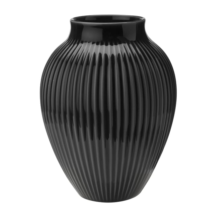 Jarrón acanalado Knabstrup 20 cm - negro - Knabstrup Keramik