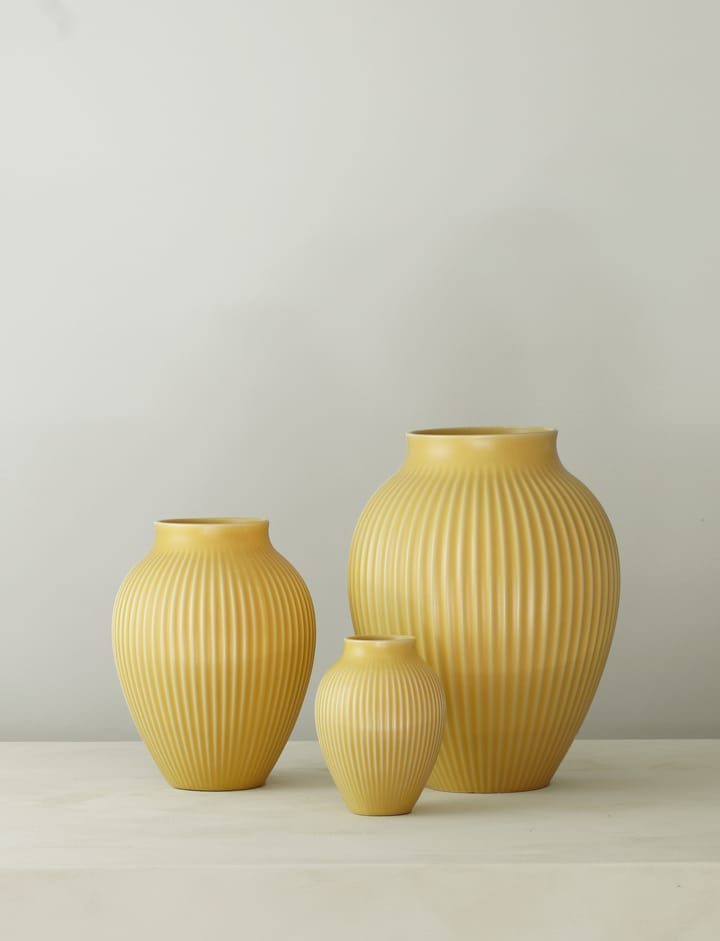 Jarrón acanalado Knabstrup 20 cm, Yellow Knabstrup Keramik