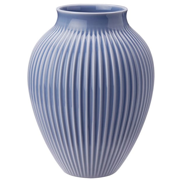 Jarrón acanalado Knabstrup 27 cm - Azul lavanda - Knabstrup Keramik