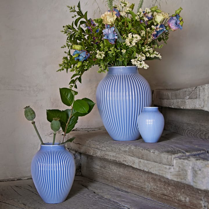 Jarrón acanalado Knabstrup 27 cm, Azul lavanda Knabstrup Keramik